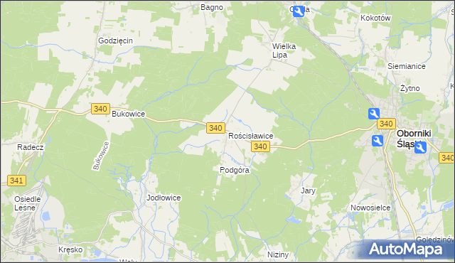 mapa Rościsławice, Rościsławice na mapie Targeo