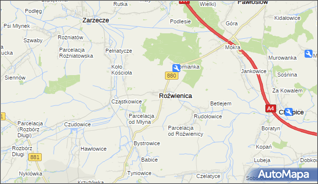 mapa Roźwienica, Roźwienica na mapie Targeo