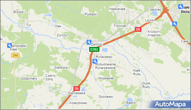 mapa Rynarzewo, Rynarzewo na mapie Targeo