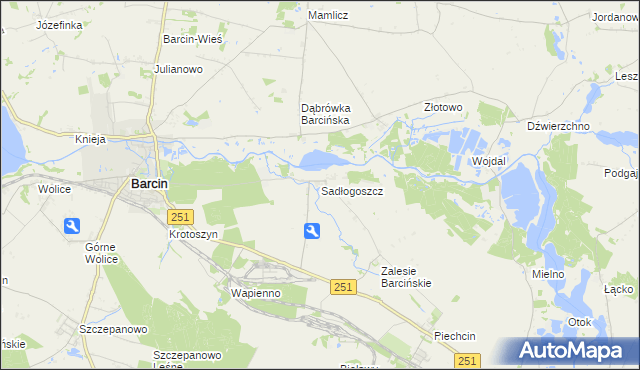 mapa Sadłogoszcz, Sadłogoszcz na mapie Targeo