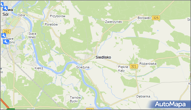 mapa Siedlisko powiat nowosolski, Siedlisko powiat nowosolski na mapie Targeo
