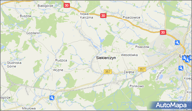 mapa Siekierczyn, Siekierczyn na mapie Targeo
