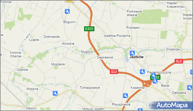 mapa Sieprawice, Sieprawice na mapie Targeo