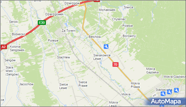 mapa Sierakowice Lewe, Sierakowice Lewe na mapie Targeo