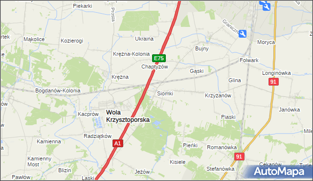 mapa Siomki, Siomki na mapie Targeo