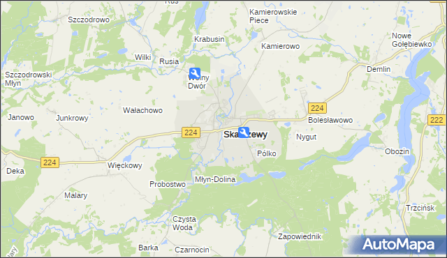 mapa Skarszewy powiat starogardzki, Skarszewy powiat starogardzki na mapie Targeo