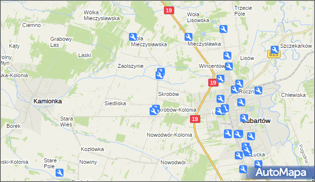 mapa Skrobów, Skrobów na mapie Targeo