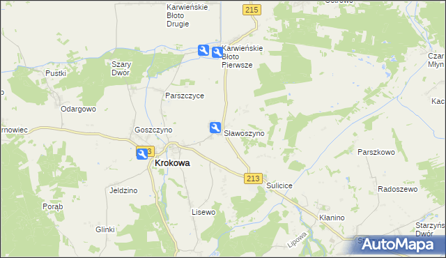 mapa Sławoszyno, Sławoszyno na mapie Targeo