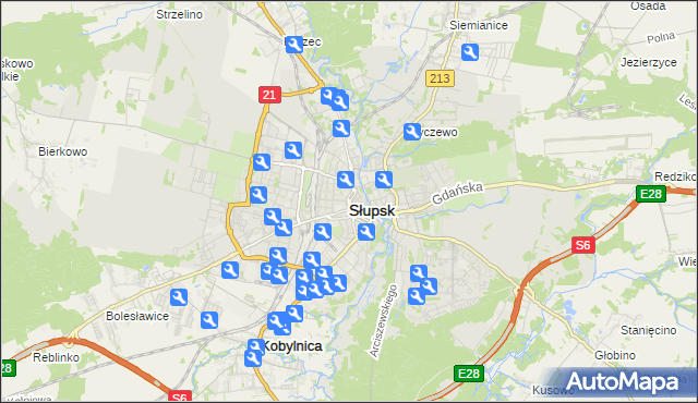 mapa Słupska, Słupsk na mapie Targeo