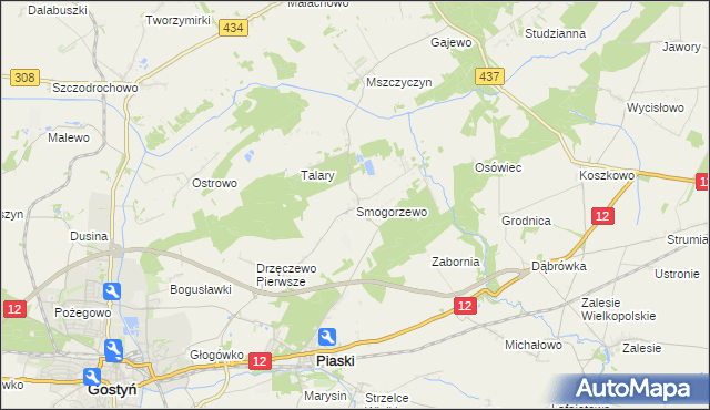 mapa Smogorzewo gmina Piaski, Smogorzewo gmina Piaski na mapie Targeo