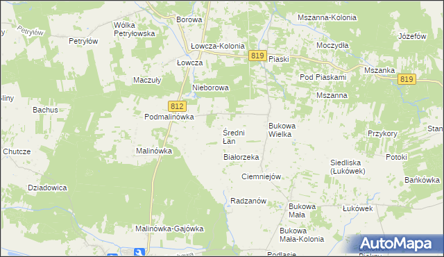 mapa Średni Łan, Średni Łan na mapie Targeo