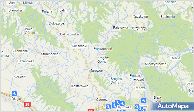mapa Srogów Górny, Srogów Górny na mapie Targeo