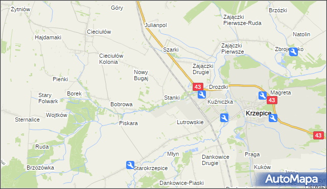 mapa Stanki, Stanki na mapie Targeo