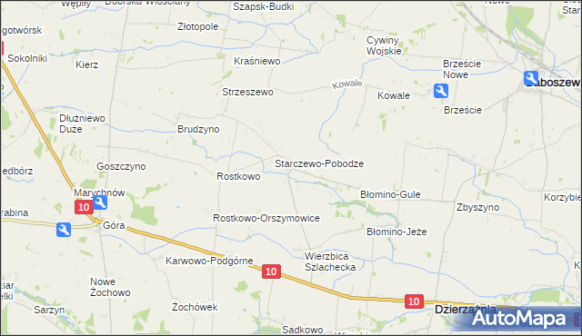 mapa Starczewo Wielkie, Starczewo Wielkie na mapie Targeo