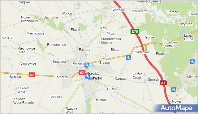mapa Stary Brześć, Stary Brześć na mapie Targeo