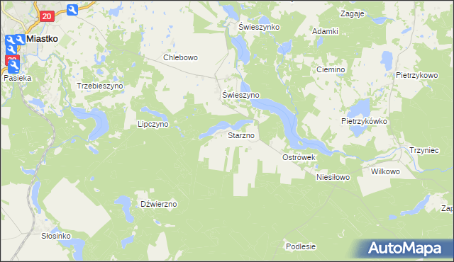 mapa Starzno, Starzno na mapie Targeo