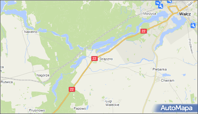 mapa Strączno, Strączno na mapie Targeo