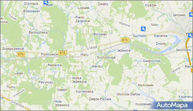 mapa Suchostruga, Suchostruga na mapie Targeo
