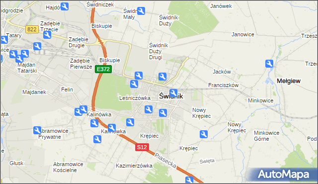 mapa Świdnika, Świdnik na mapie Targeo