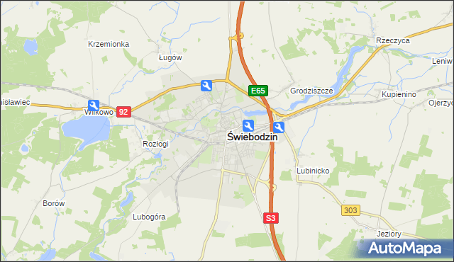 mapa Świebodzin, Świebodzin na mapie Targeo
