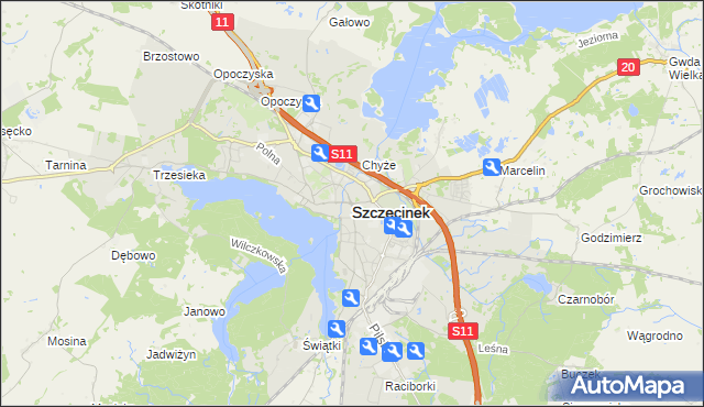 mapa Szczecinek, Szczecinek na mapie Targeo