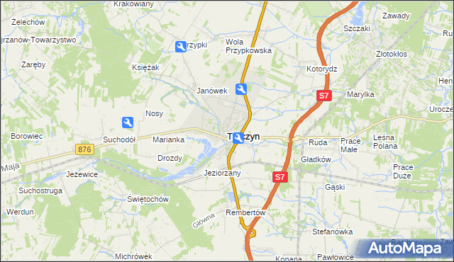 mapa Tarczyn powiat piaseczyński, Tarczyn powiat piaseczyński na mapie Targeo