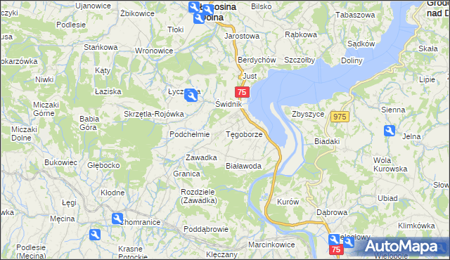 mapa Tęgoborze, Tęgoborze na mapie Targeo