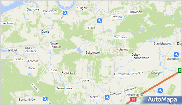 mapa Teodorów gmina Dąbrówka, Teodorów gmina Dąbrówka na mapie Targeo