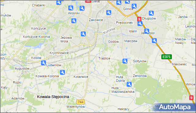 mapa Trablice, Trablice na mapie Targeo