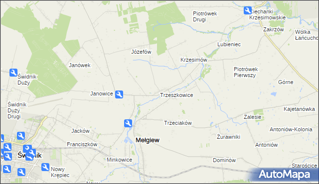 mapa Trzeszkowice, Trzeszkowice na mapie Targeo