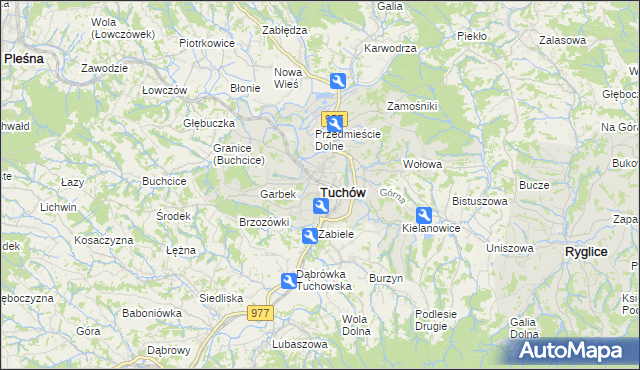 mapa Tuchów, Tuchów na mapie Targeo