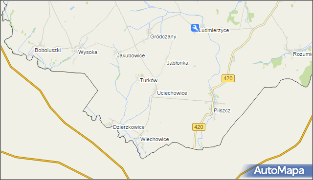 mapa Uciechowice, Uciechowice na mapie Targeo