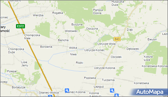 mapa Udrycze-Koniec, Udrycze-Koniec na mapie Targeo