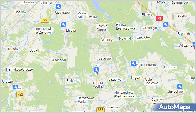 mapa Ustanów, Ustanów na mapie Targeo