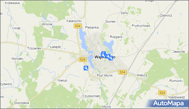 mapa Wąbrzeźno, Wąbrzeźno na mapie Targeo