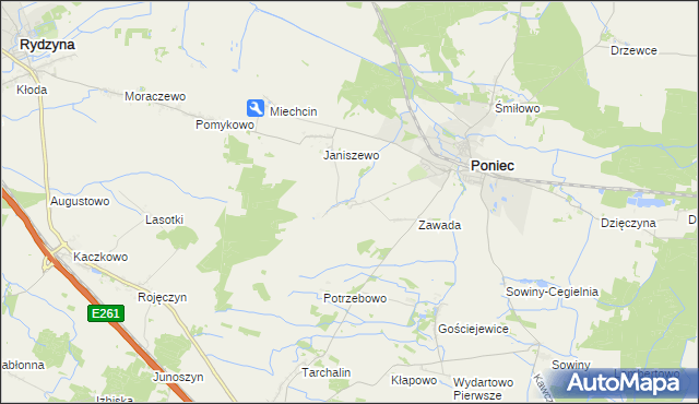 mapa Waszkowo, Waszkowo na mapie Targeo