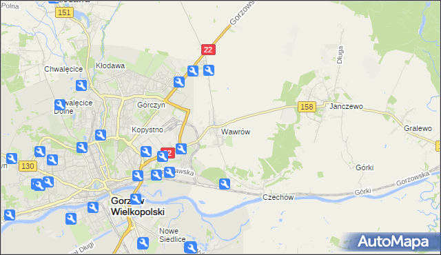 mapa Wawrów, Wawrów na mapie Targeo