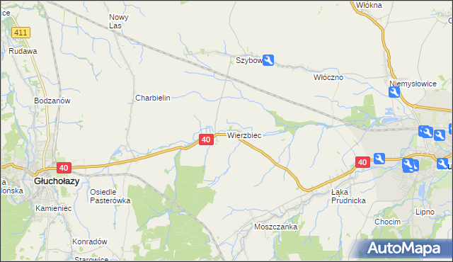 mapa Wierzbiec, Wierzbiec na mapie Targeo