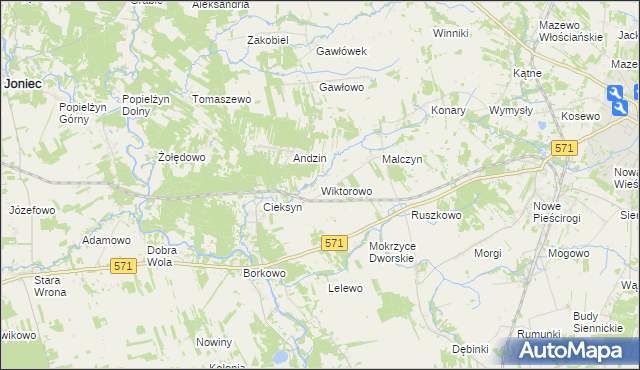 mapa Wiktorowo gmina Nasielsk, Wiktorowo gmina Nasielsk na mapie Targeo