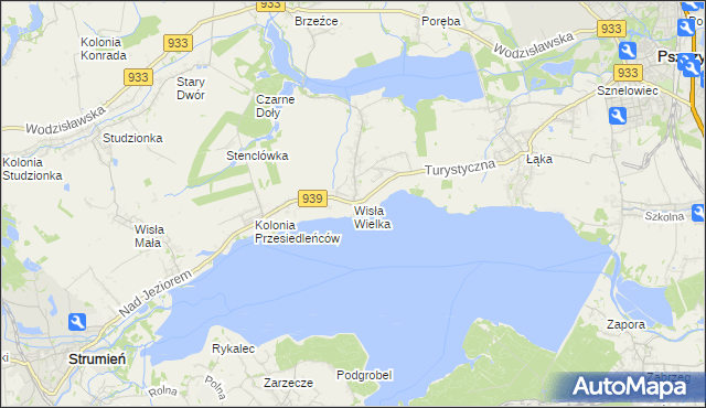 mapa Wisła Wielka, Wisła Wielka na mapie Targeo