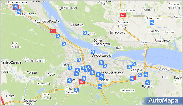 mapa Włocławka, Włocławek na mapie Targeo