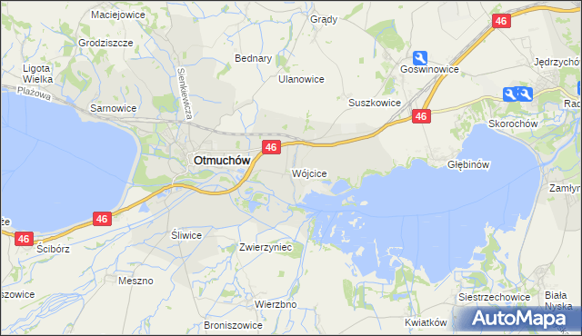 mapa Wójcice gmina Otmuchów, Wójcice gmina Otmuchów na mapie Targeo