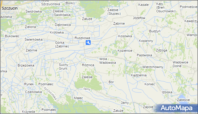 mapa Wola Wadowska, Wola Wadowska na mapie Targeo