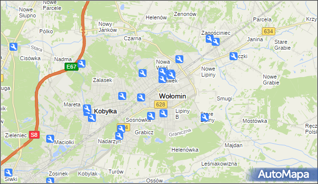 mapa Wołomin, Wołomin na mapie Targeo