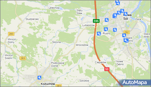 mapa Wrociszów, Wrociszów na mapie Targeo