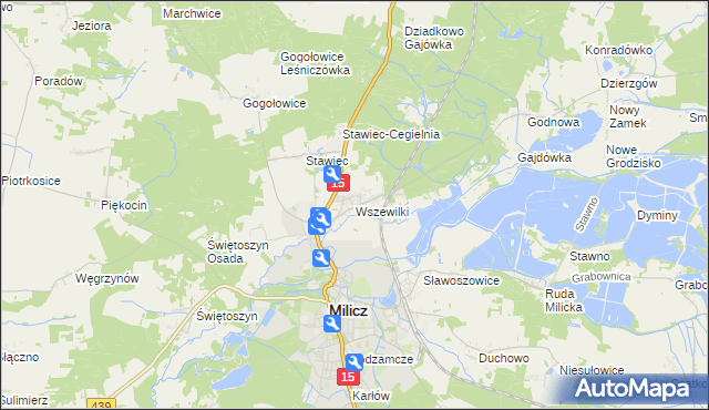 mapa Wszewilki, Wszewilki na mapie Targeo