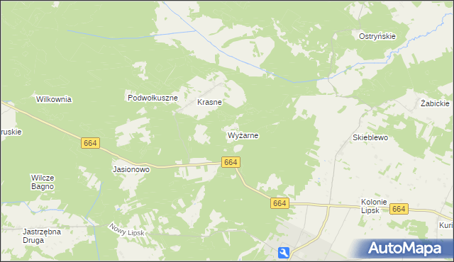 mapa Wyżarne, Wyżarne na mapie Targeo