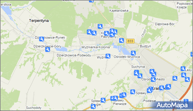 mapa Wyżnica, Wyżnica na mapie Targeo