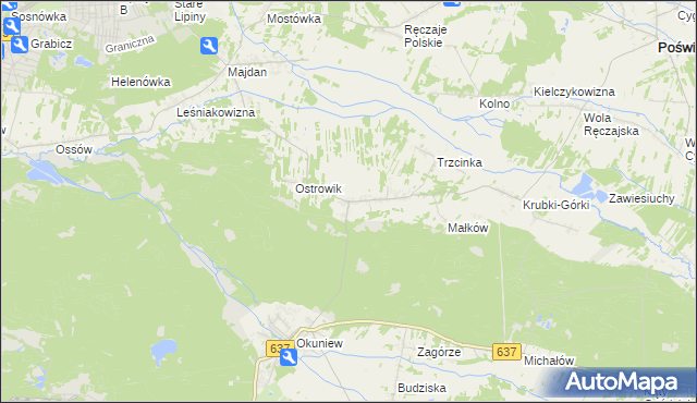 mapa Zabraniec, Zabraniec na mapie Targeo