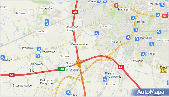 mapa Zabrodzie gmina Kąty Wrocławskie, Zabrodzie gmina Kąty Wrocławskie na mapie Targeo